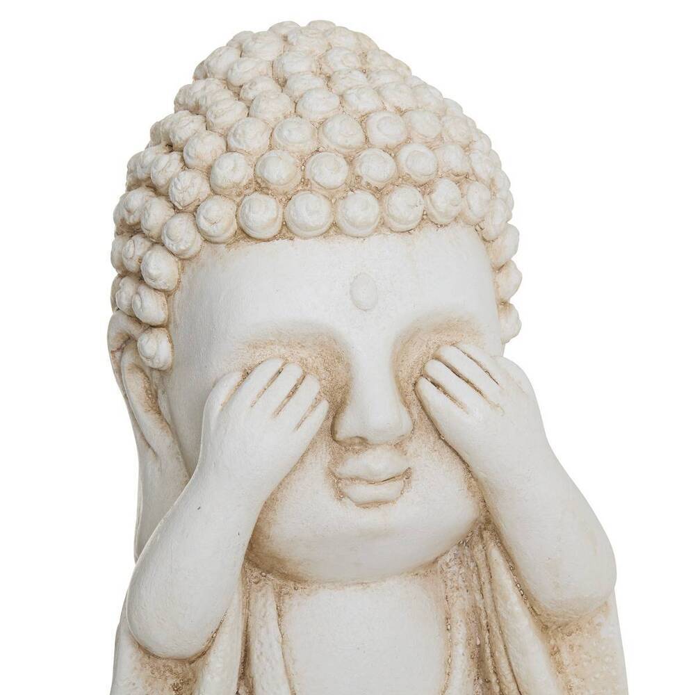 Atmosphera Décoration extérieure Bouddha Hauteur 34 cm Magnésie Blanche