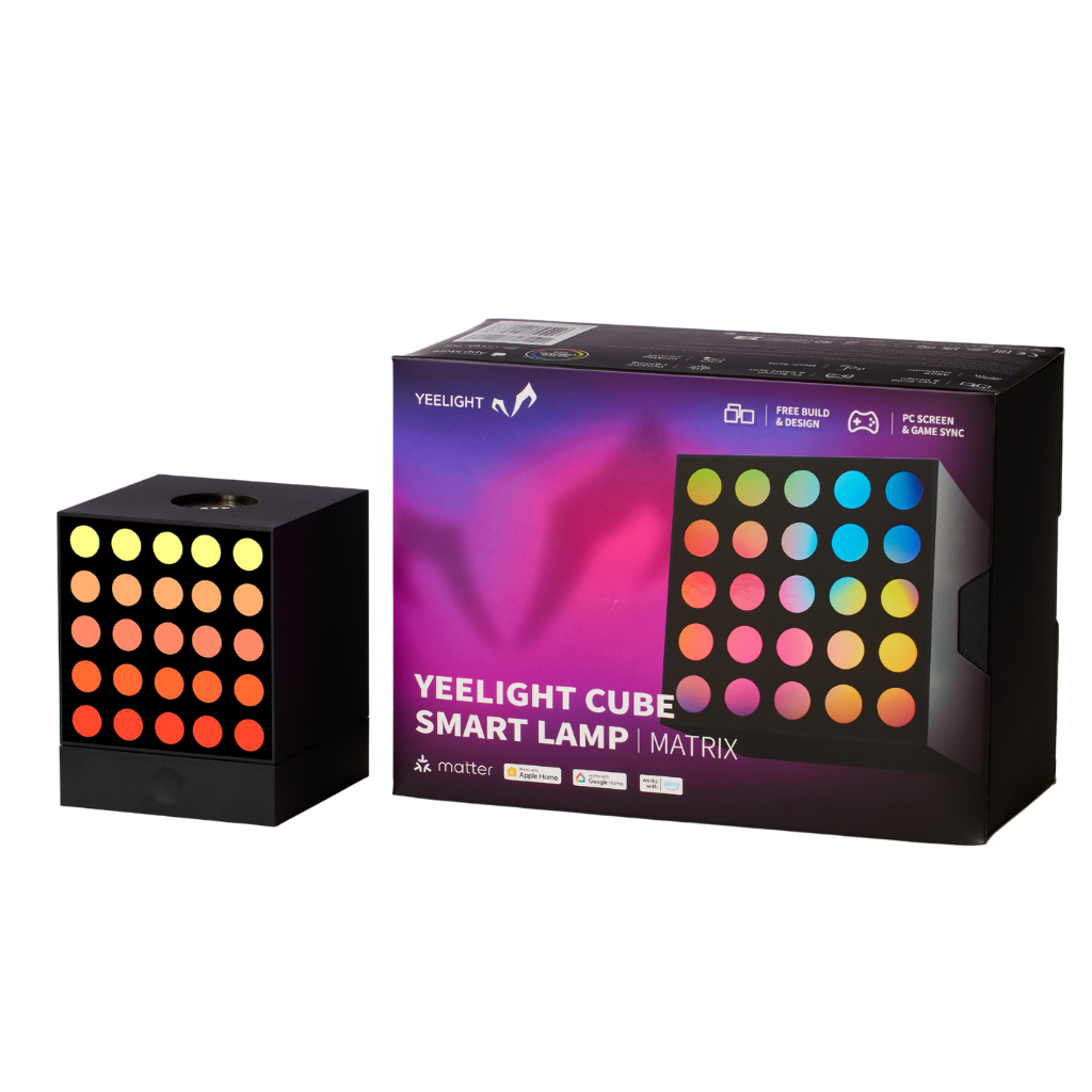Yeelight Cube Lampe connectée cubique avec cube matriciel + base