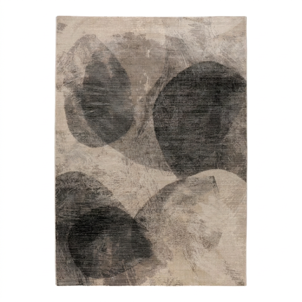 Aloyse Tapis rectangulaire gris acier 160x230 cm - 100 % polyester recyclé, texture tissée résistante à l'usure, pour salon et salle à manger