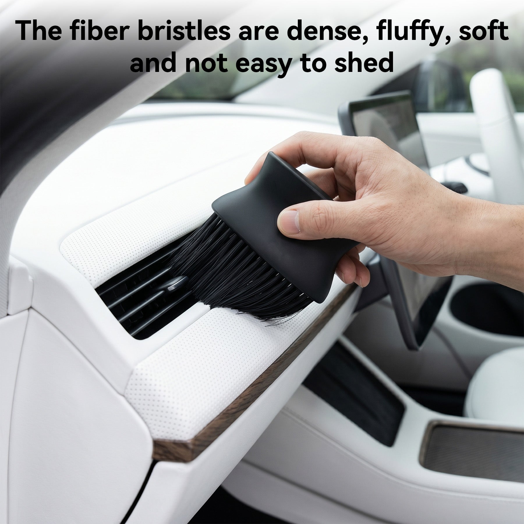 Brosse de detailing automobile, Brosse de nettoyage voiture, Plumeau, Brosse de détail à poils doux pour fissures, Brosse dépoussiérante