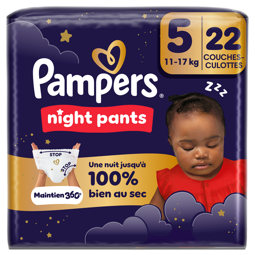 Pampers Couches-culottes de nuit Baby-Dry Taille 5 22 couches