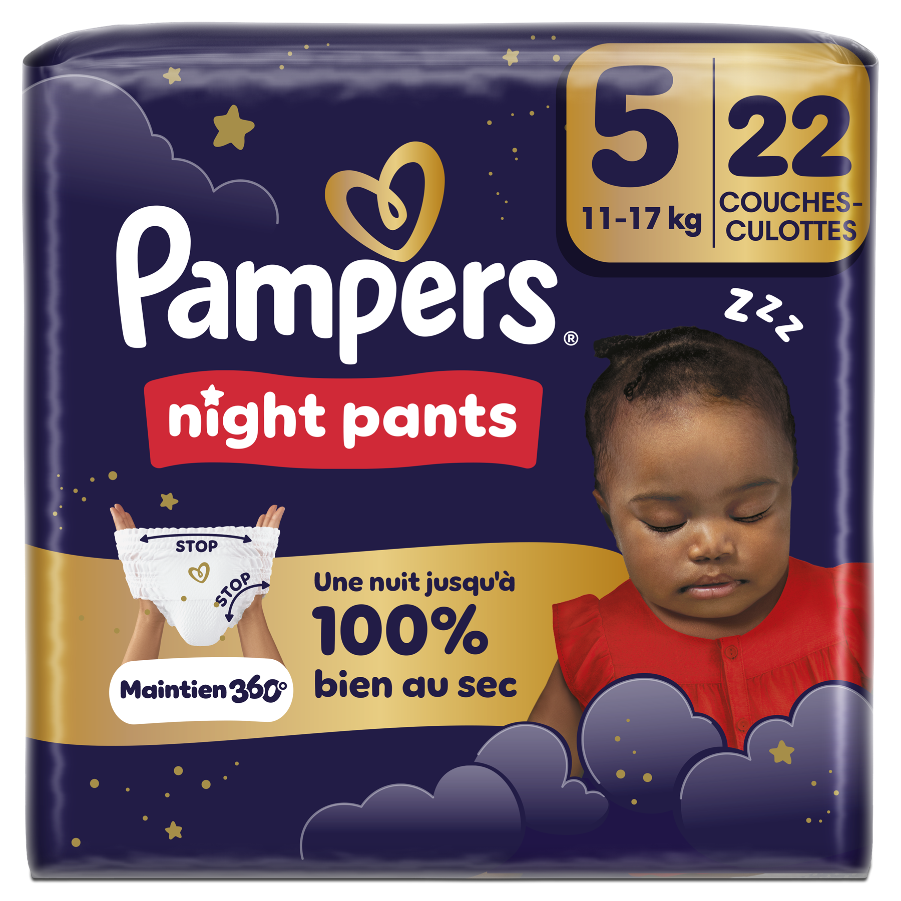 Pampers Couches-culottes de nuit Baby-Dry Taille 5 22 couches
