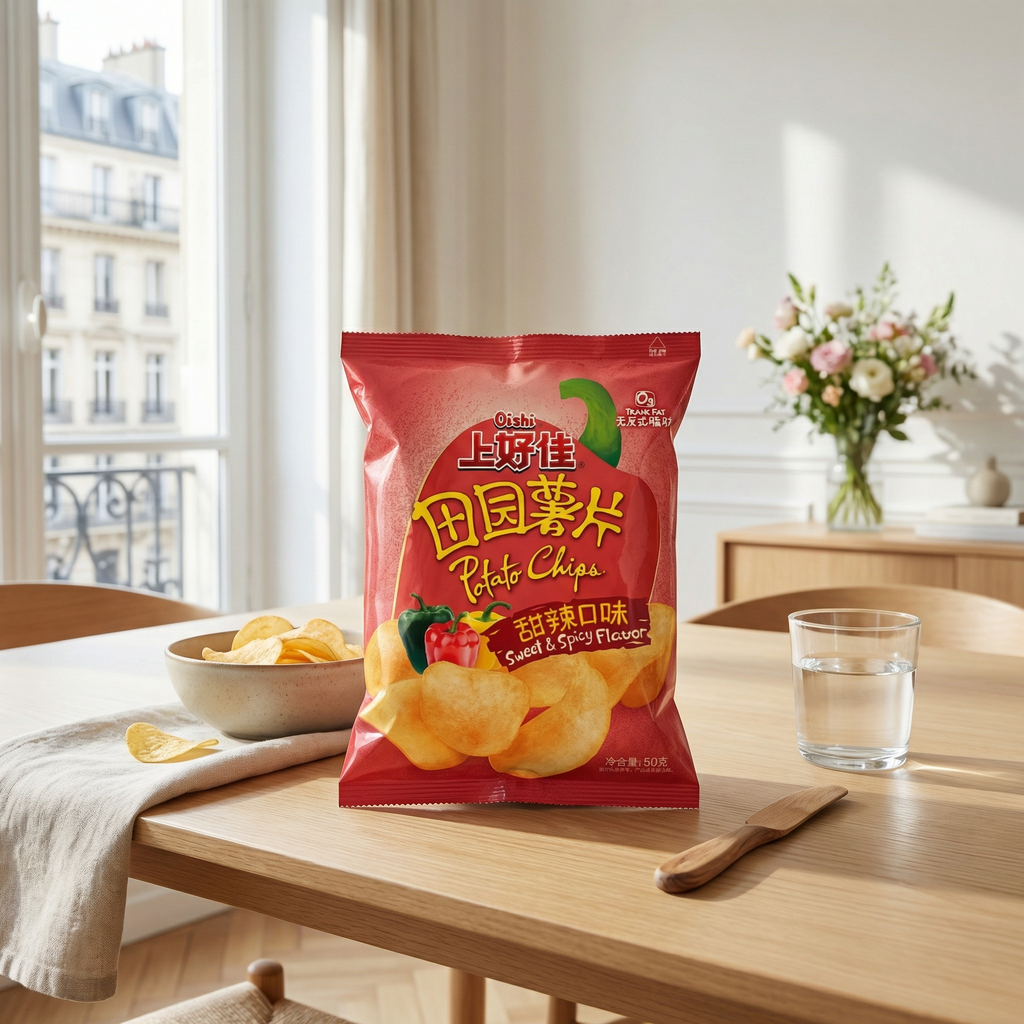 Oishi Chips de pommes de terre saveur sucrée & épicée - 50 g