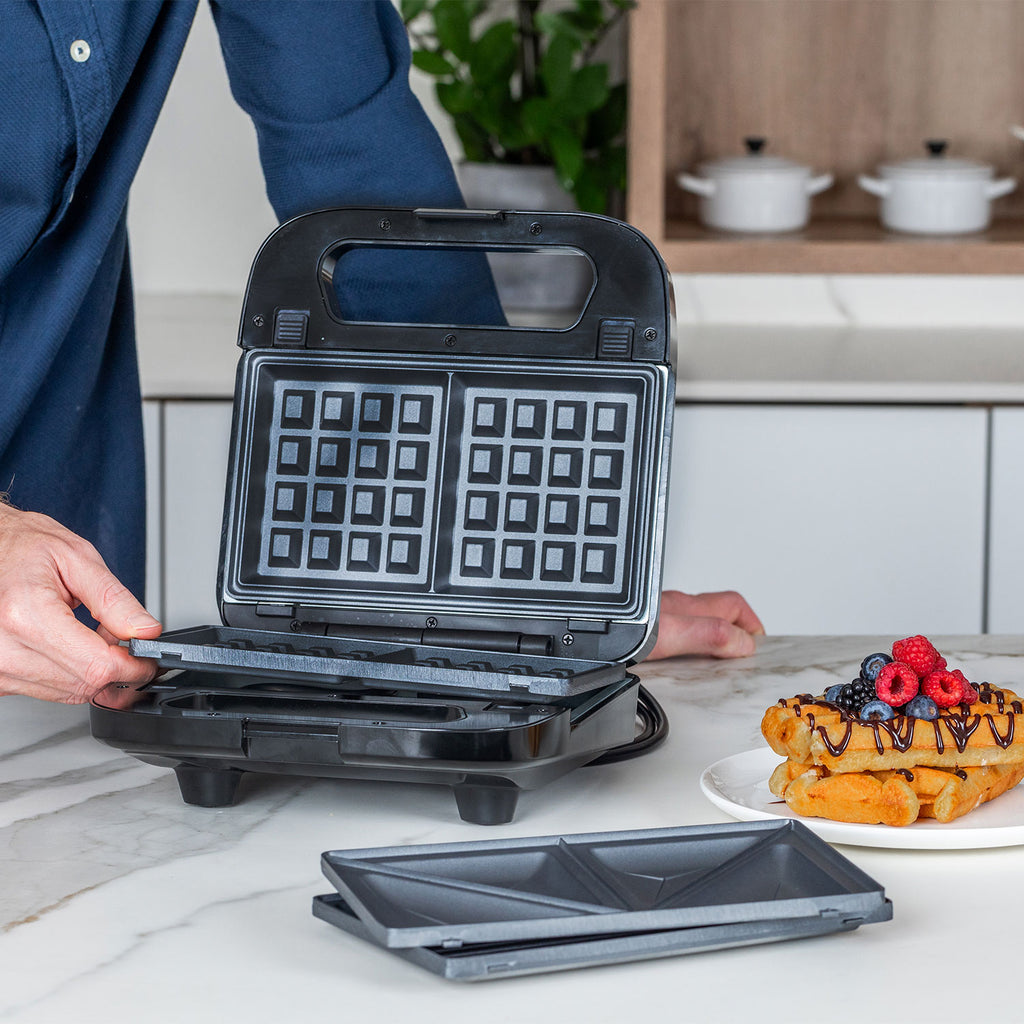 BLACK+DECKER Appareil 3-en-1 pour sandwichs, gril et gaufres 750 W