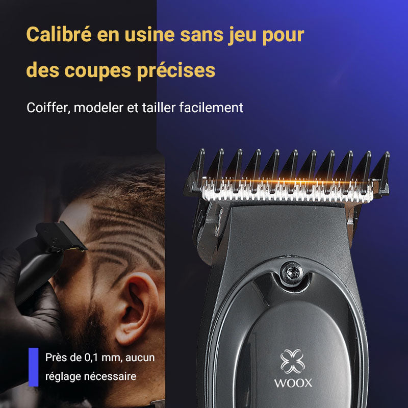 WOOX MX0214 Kit de tondeuse électrique, batterie 600 mAh, charge Type-C avec indicateur LED