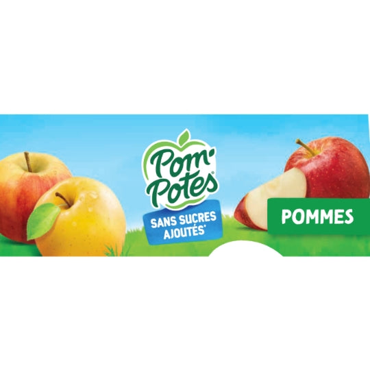 POM'POTES Compote pomme nature sans sucres ajoutés les 4 gourdes de 90 g