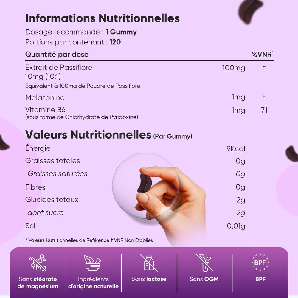 WeightWorld Gommes à la mélatonine 1 mg - 120 gommes