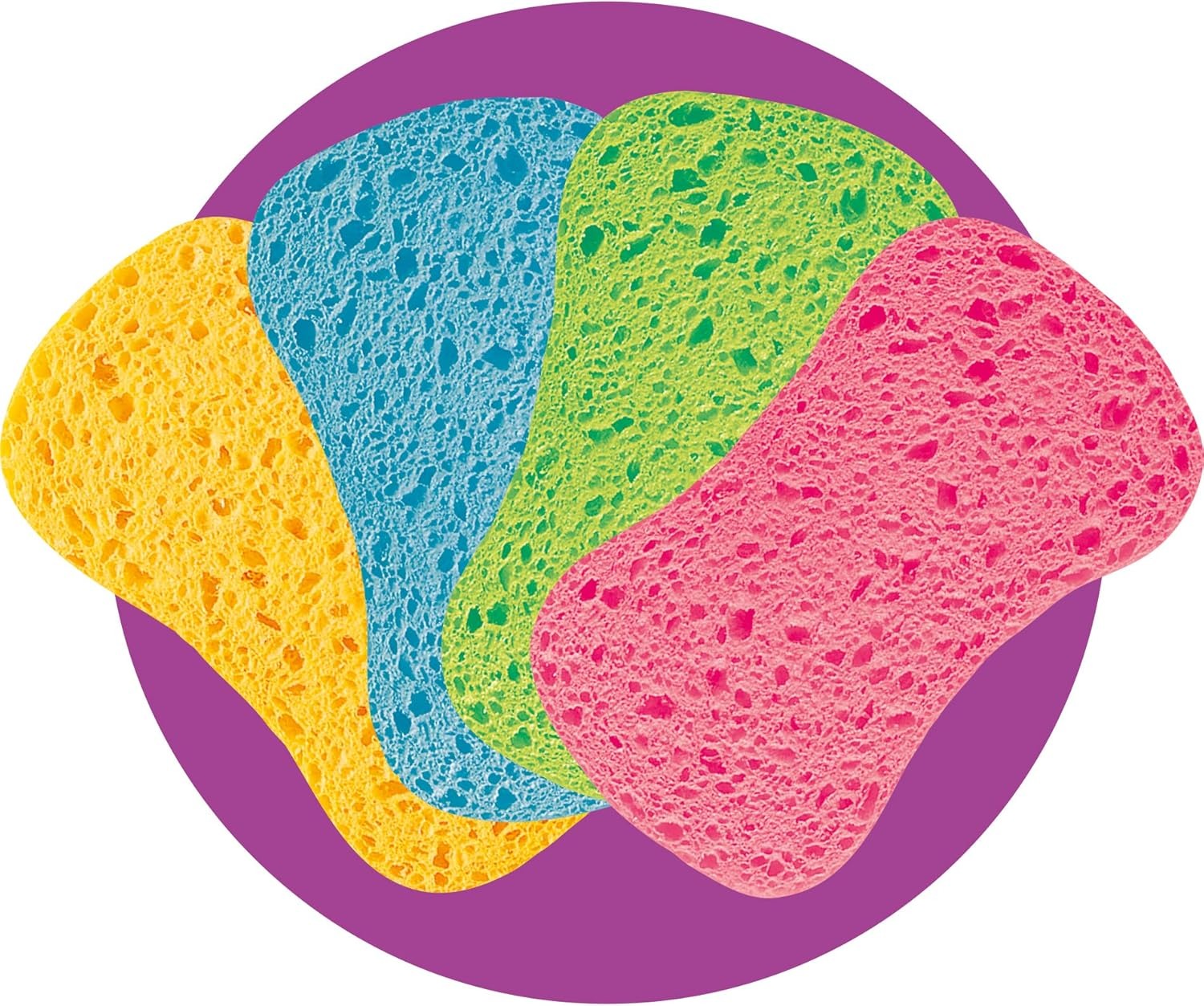 Spontex Éponges à Vaisselle Ergonomiques, Tricolores, Super Absorbantes, Lot de 3