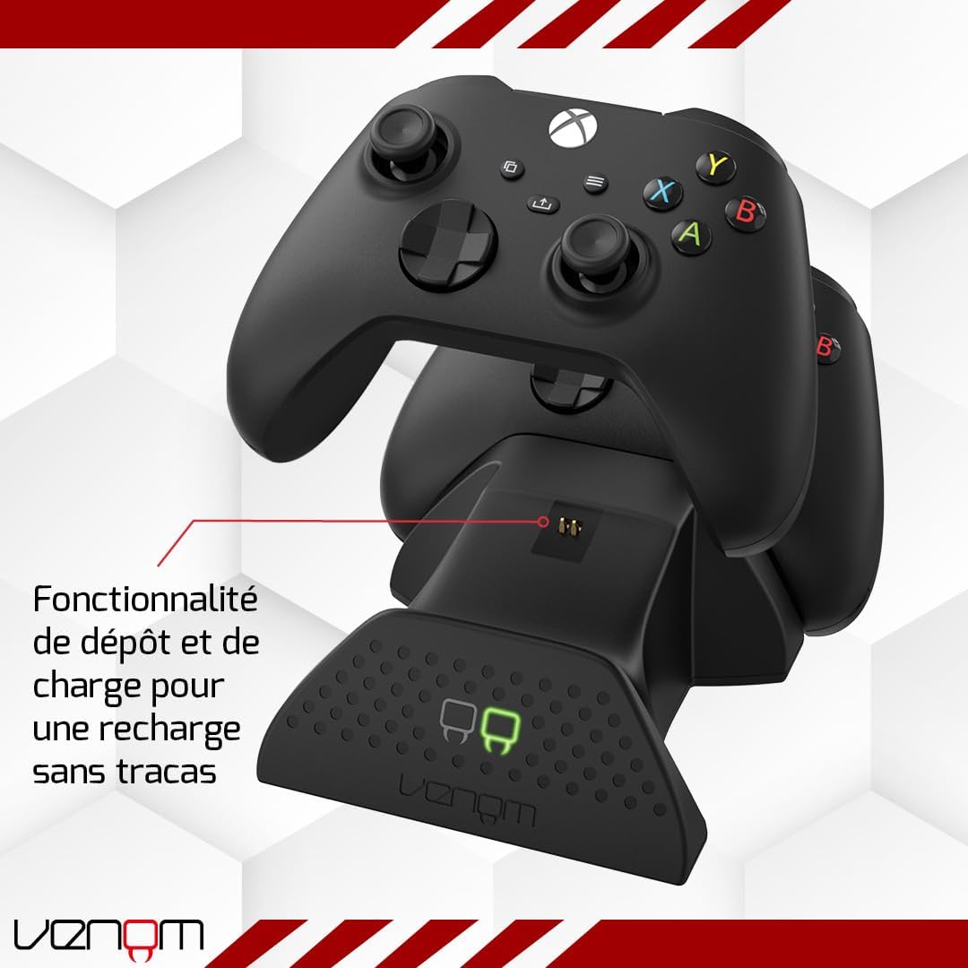 Venom Double station de chargement avec 2 batteries rechargeables - Noir - Xbox Series/Xbox One
