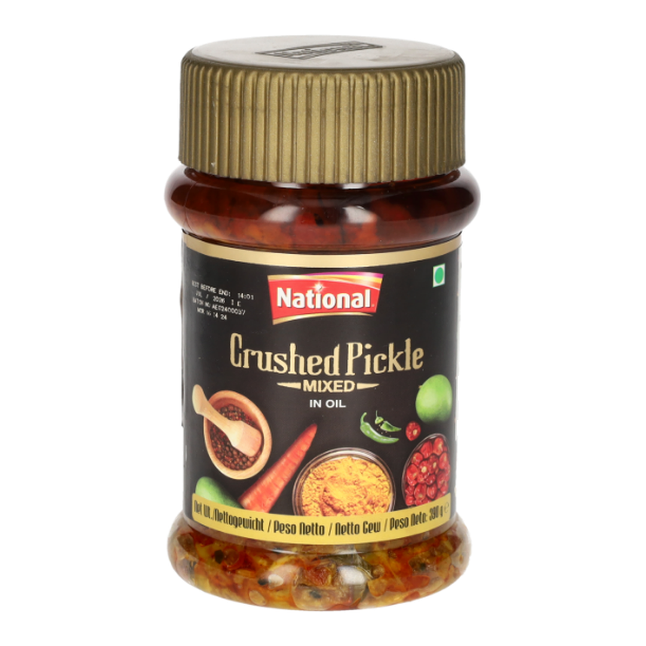 National Pickle écrasé mélangé à l'huile 390 g