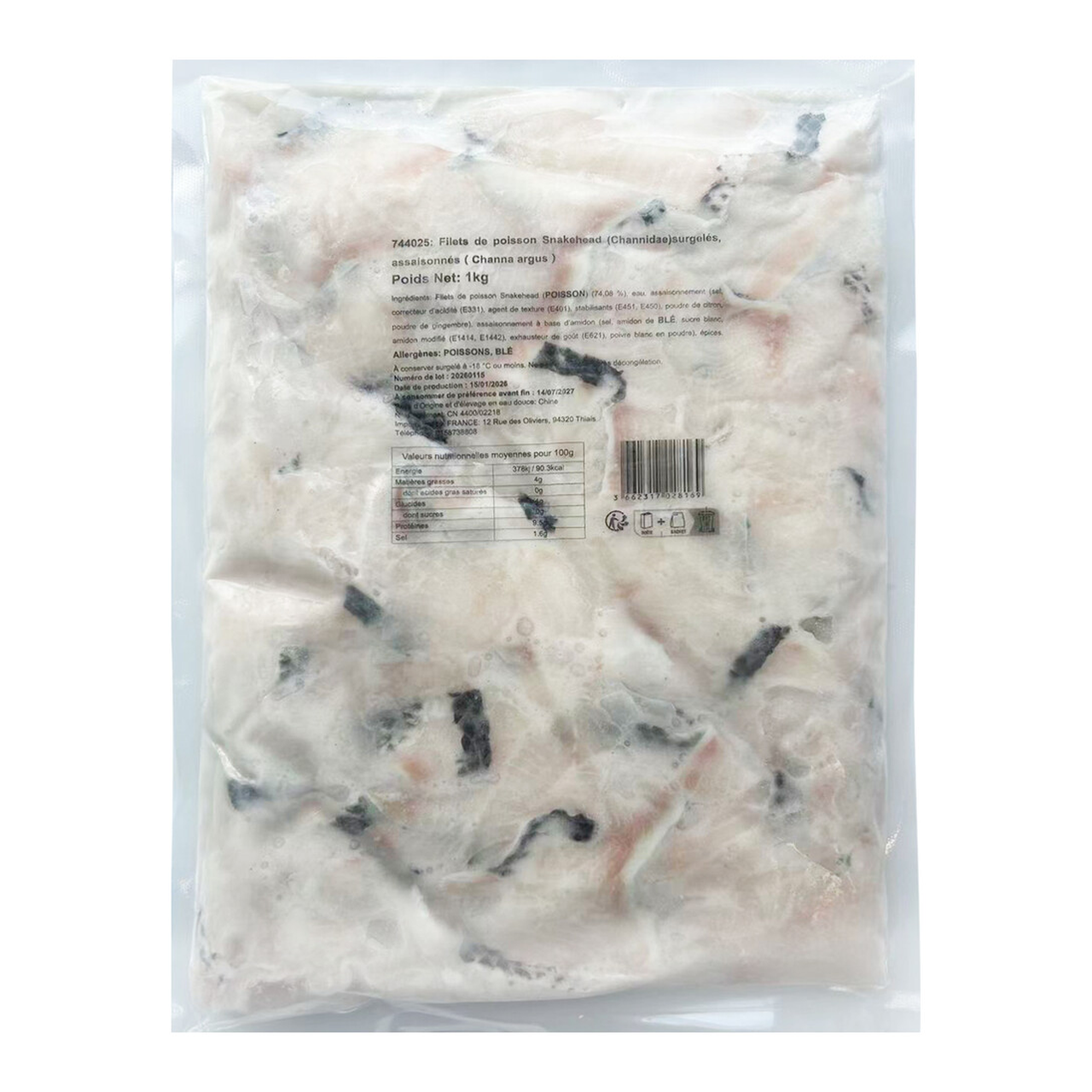 DingDingFresh Filet de Poisson-chat Noir 1 kg