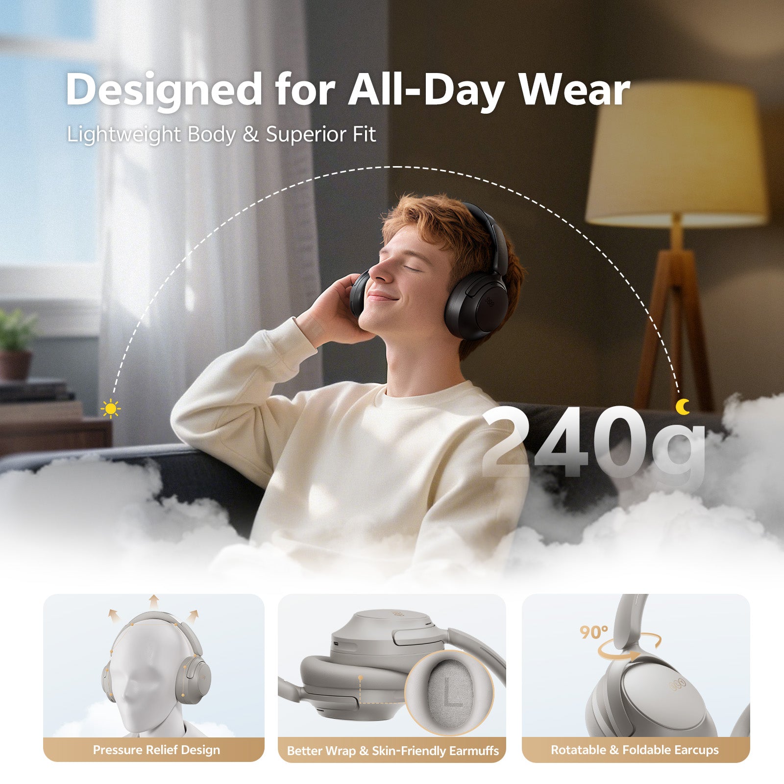 QCY-H3S Casque sans fil - Blanc