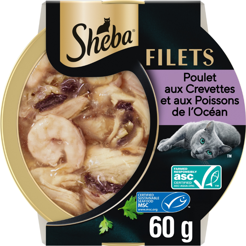 Sheba Friandises pour chat au poulet, aux crevettes et aux filets de poisson de l'océan - 60 g