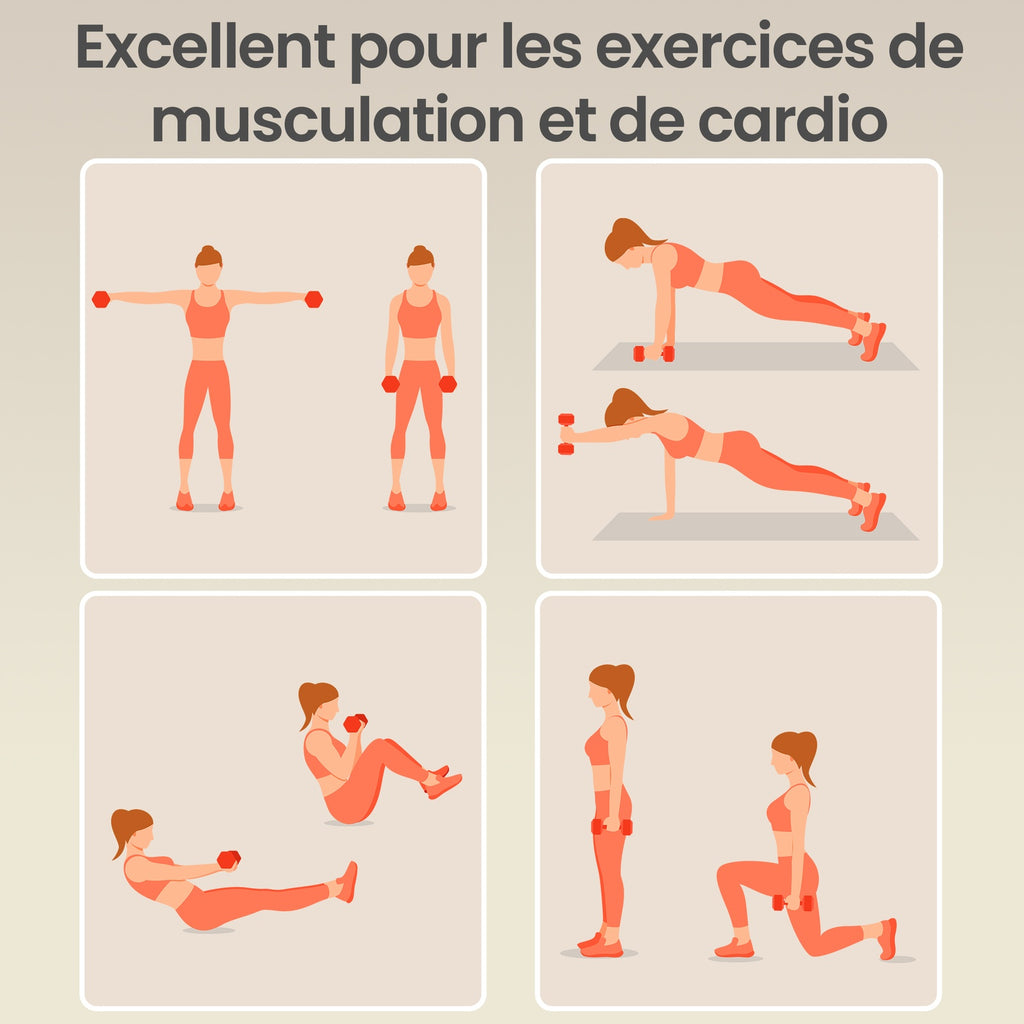 JOYFURNOSPaire de poids à main en néoprène, 2 x 1,5 kg, Haltères hexagonaux, Exercice de fitness pour entraînement à domicile, Orange