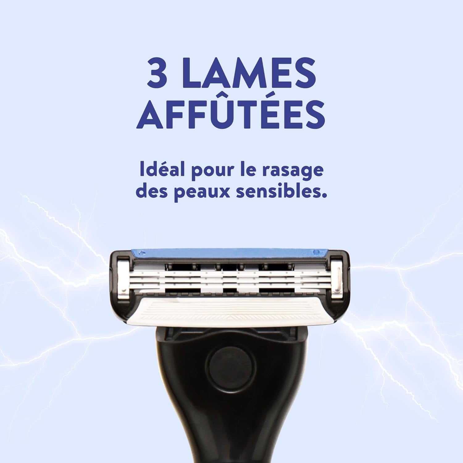 MONSIEUR BARBIER Ambitieux Kit de rasage - 1 manche de rasoir, 4 cartouches de lames de rechange (modèle à 3 lames)