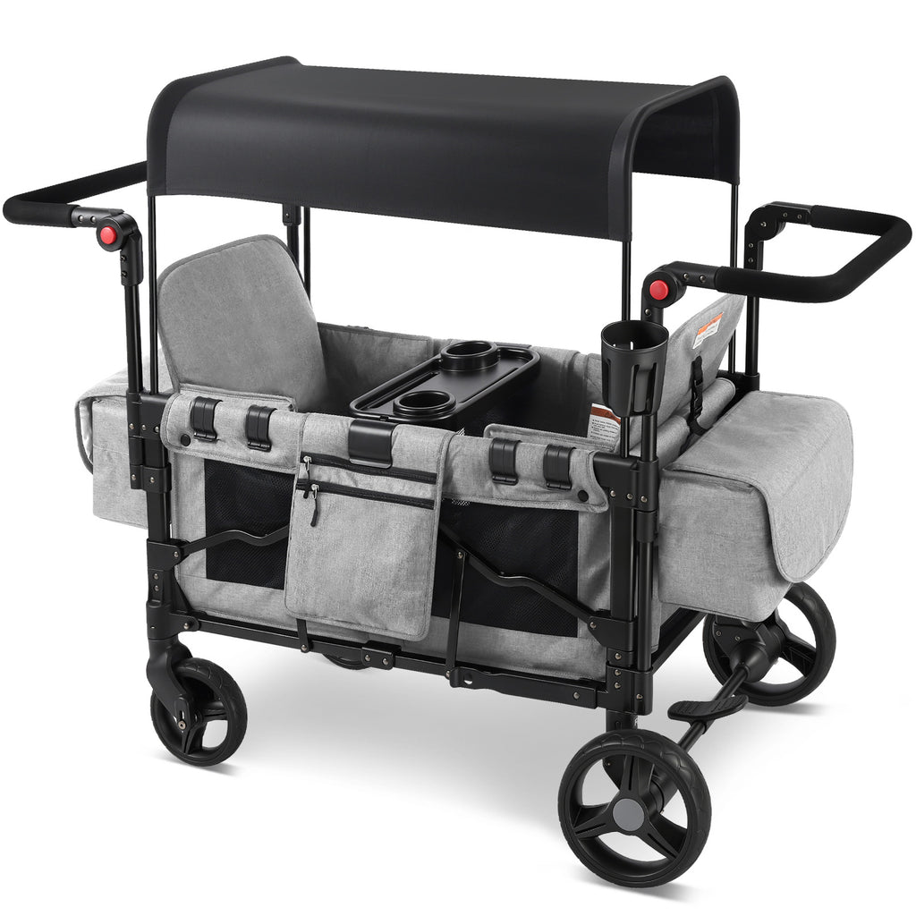 Sekey Chariot pour enfants mode double, Gris
