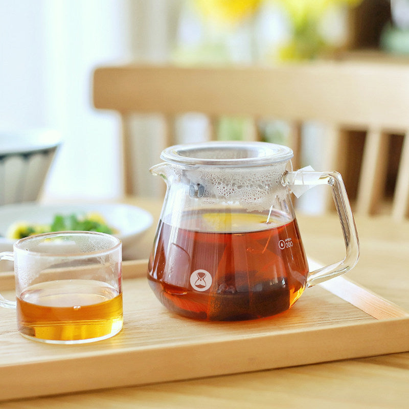 Hero Carafe à café en verre avec poignée, 600 ml carafe en borosilicate résistante à la chaleur pour pour-over, cafetière filtre serveur avec couvercle antidérapant