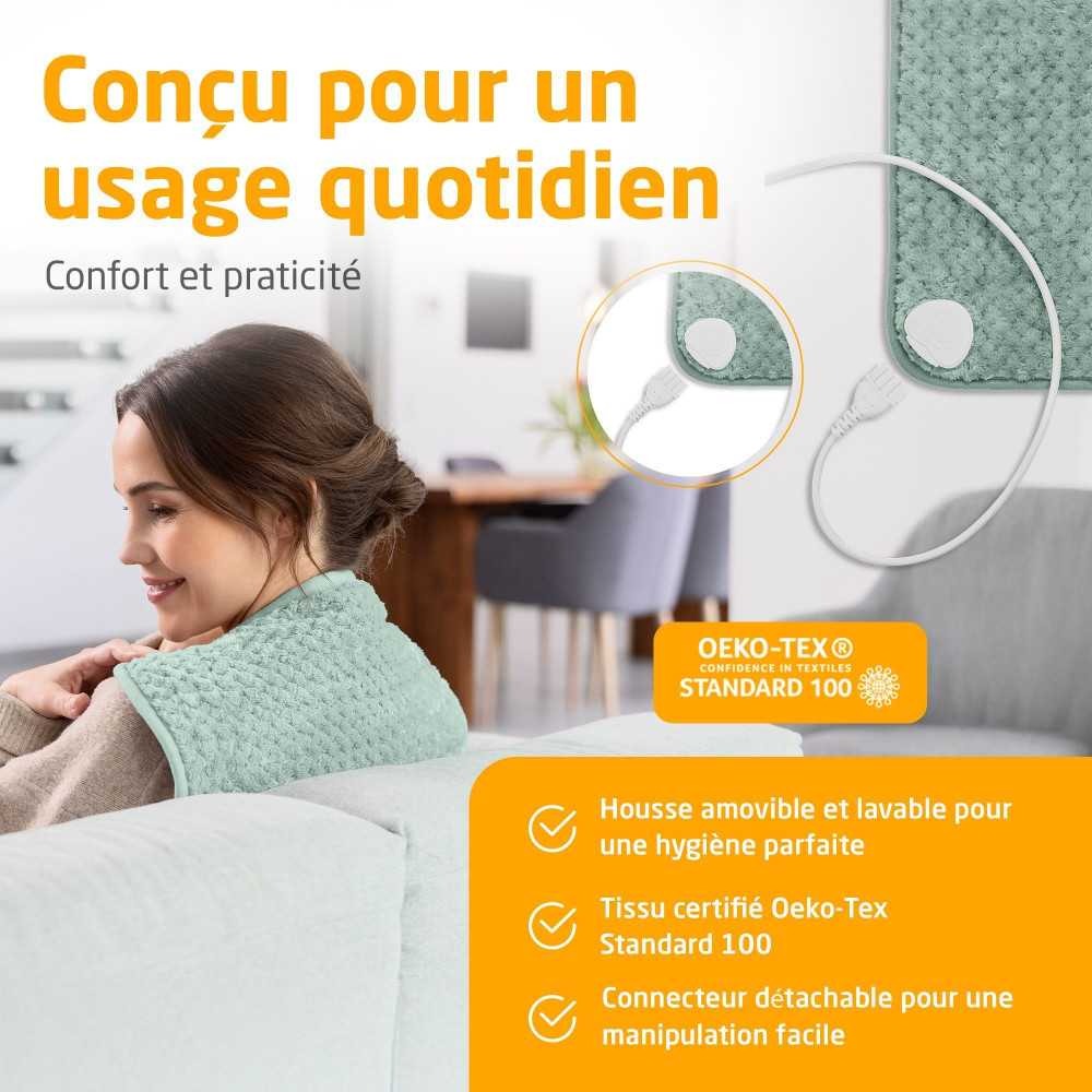 medisana HP 517 Coussin chauffant, Vert, Ultra-doux, 4 niveaux de chaleur, Arrêt automatique
