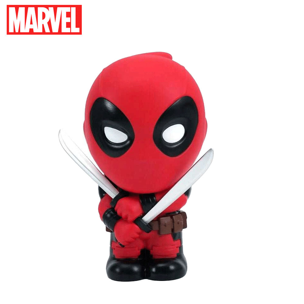 Marvel Tirelire Deadpool, 1 pièce, licence officielle, figurine chibi 3D en PVC mignonne, boîte à monnaie, étanche, incassable, objet de collection, organiseur de bureau