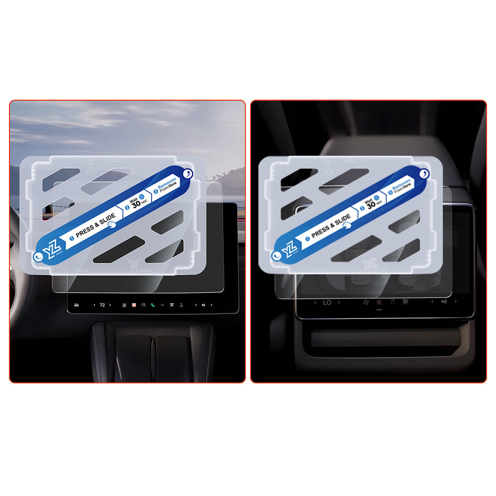 YZ protecteur d'écran en verre trempé avant 15,4 pouces & arrière 8 pouces compatible pour Tesla Model 3 Highland 2024-2026 & Model Y Juniper 2025