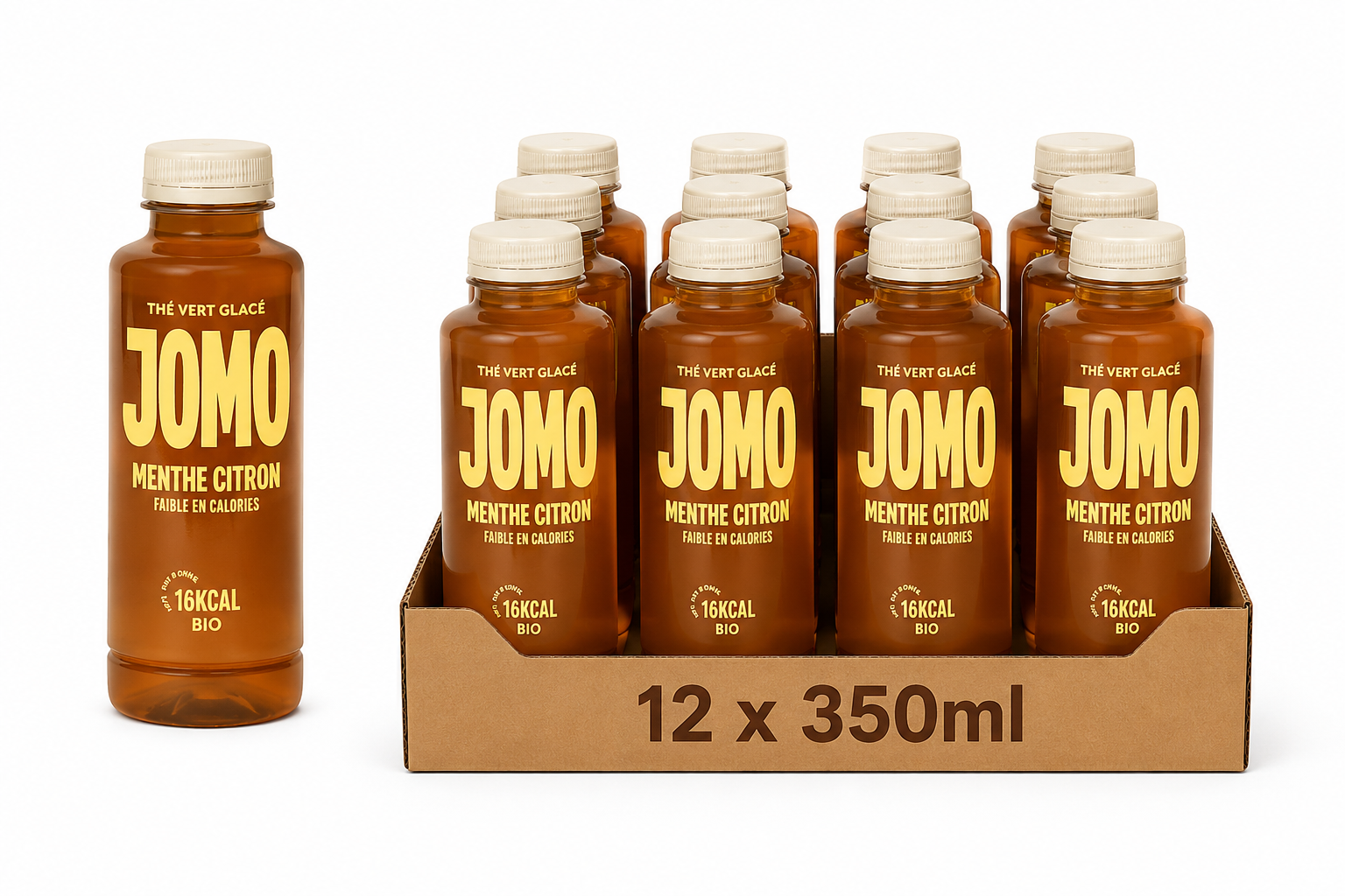 JOMO Thé vert glacé menthe citron pack de 12x35cl