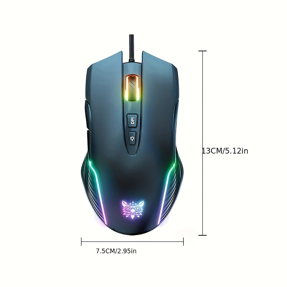 ONIKUMA CW905 Souris Filaire Silencieuse pour Gaming Et Esport, avec Boutons Mécaniques, Éclairage RGB Et Connexion USB Renforcée Pour Ordinateurs Et Ordinateurs Portables