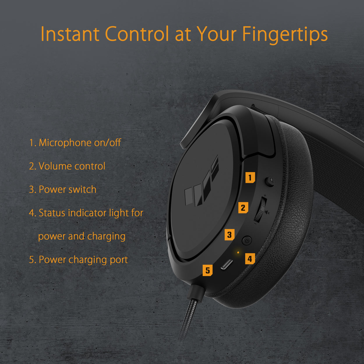 ASUS TUF H1 Casque Gaming Sans Fil - Noir