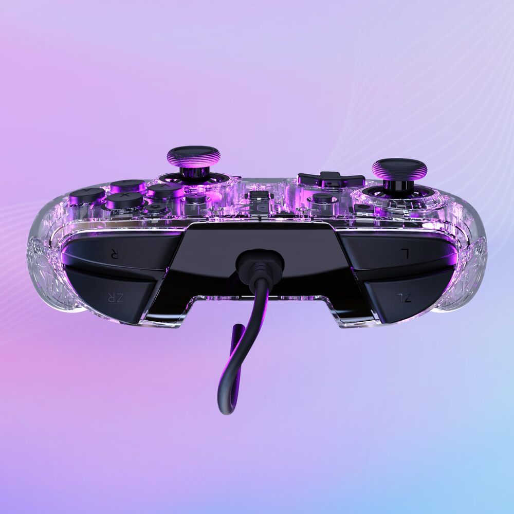 TURTLE BEACH Afterglow RGB Manette Filaire (USB) RGB - Joysticks à Effet Hall, Bouton C pour GameChat, 2 Boutons Arrière Programmables - Nintendo Switch 2, Switch & Switch OLED - Transparent
