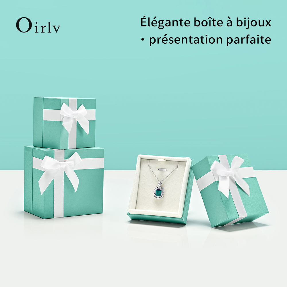 Oirlv Coffret cadeau de bijoux en vert menthe de luxe avec ruban pour bague, boucle d'oreille, collier et bracelet