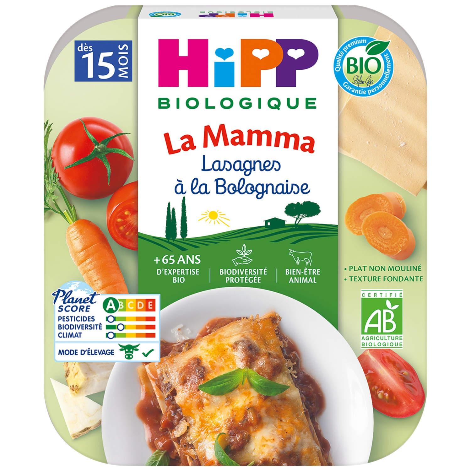 Hipp Bio Lasagnes à la Bolognaise La Mamma Repas pour Bébé Dès 15 Mois 250 g