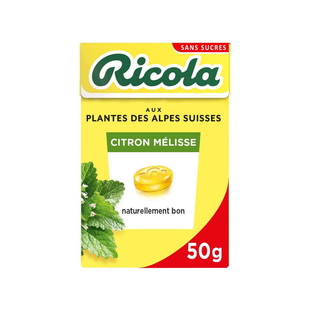 Ricola Pastilles pour la Gorge aux Plantes au Baume au Citron Sans Sucre 50 g