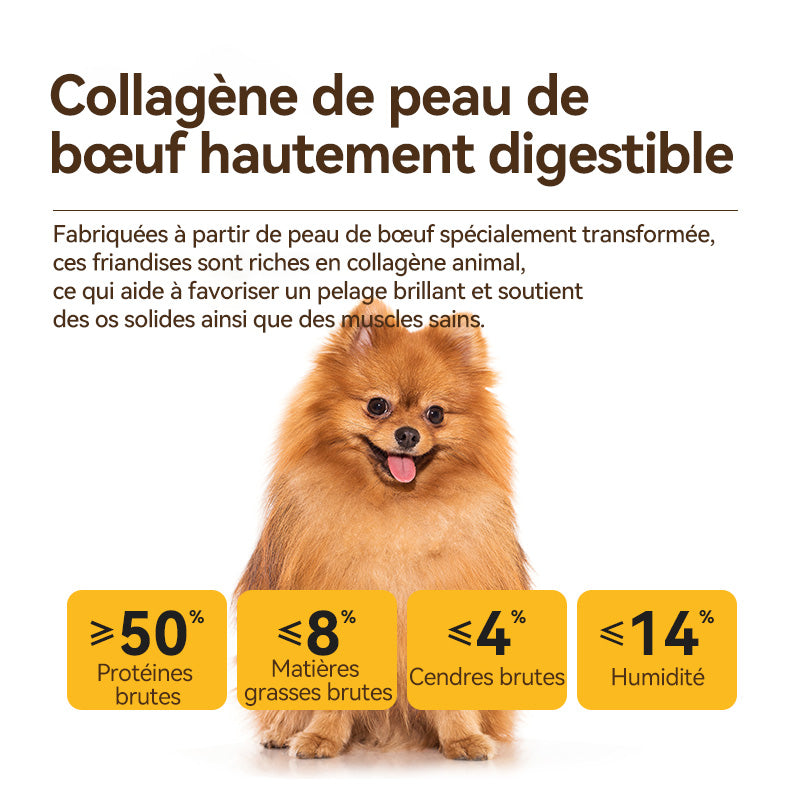 BLINKIT Jouet à mâcher en forme d’aile de poulet en cuir de vachette et nylon pour chiens - 15 × 8 × 3 cm