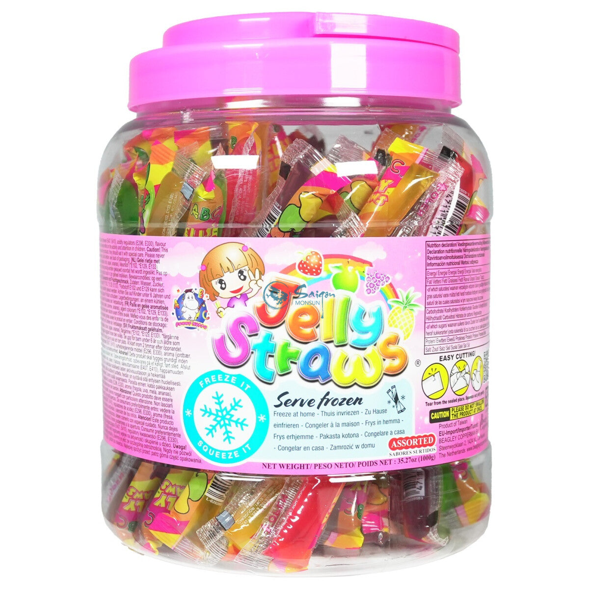 ABC JELLY Pailles de gelée saveurs fruits assorties 1000 g