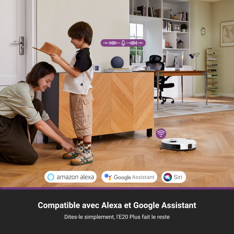 Eureka E20 Plus Aspirateur Robot avec Puissance d'Aspiration de 8000 Pa, Évitement d'Obstacles 3D IA DuoDetect, Brosse Anti-Emmêlement, Bac à Poussière 45 Jours