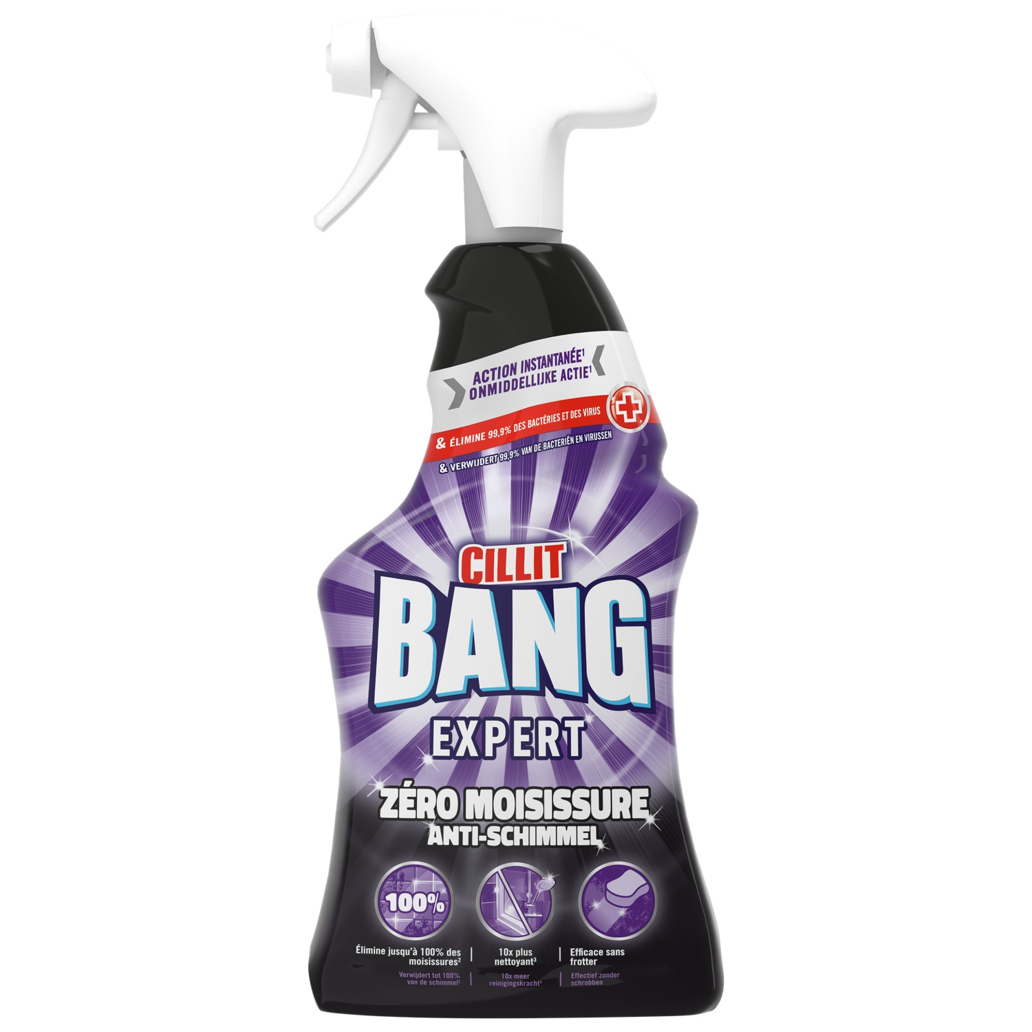 Cillit Bang Expert Nettoyant Salle de Bain, Anti-Moisissure & Antibactérien, Formule Sans Frotter, 750 ml