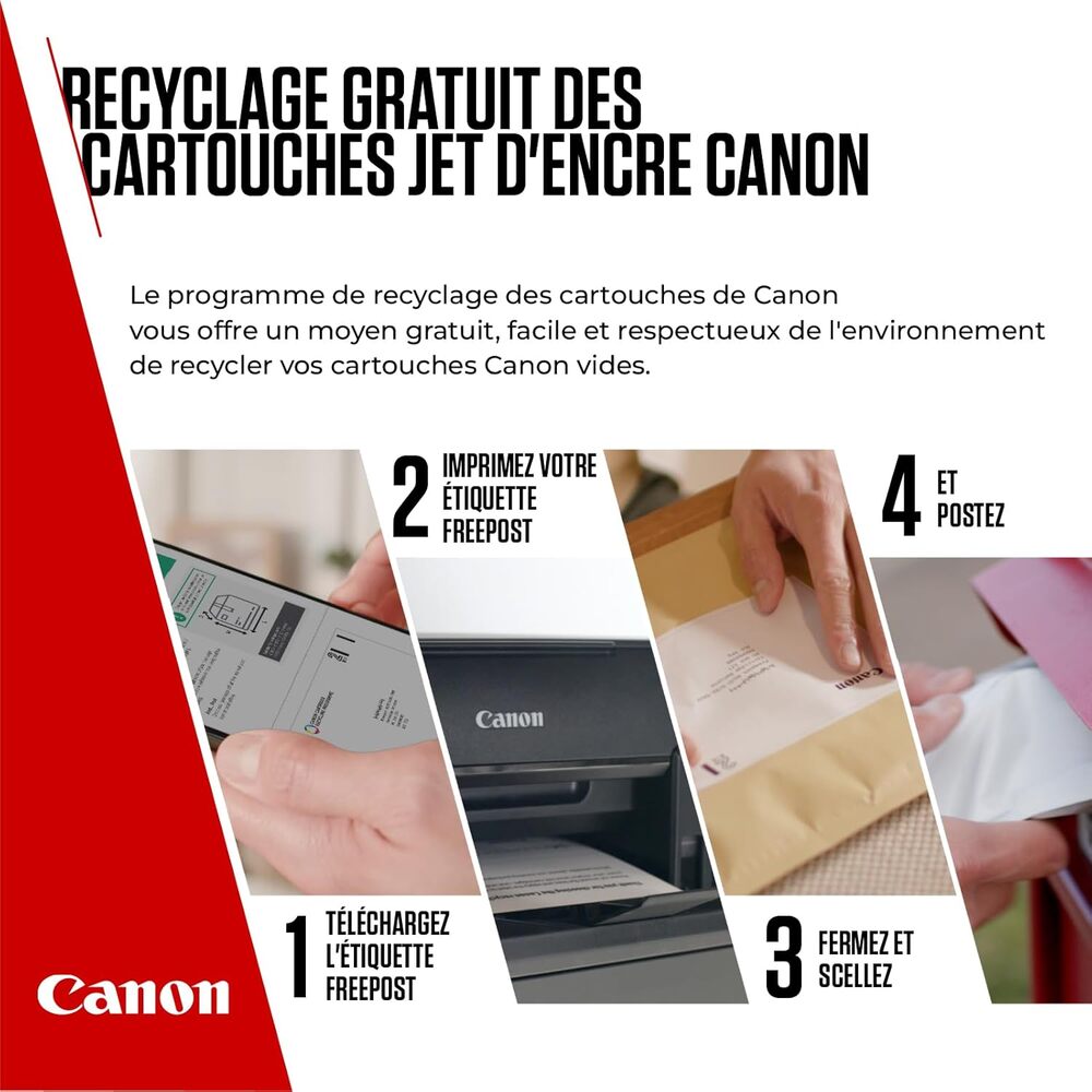 CANON 2078C008 Lot de 5 cartouches d'encre 2 x noir + cyan, magenta, jaune