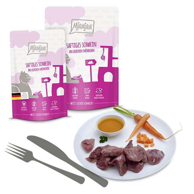 [Peut être servi frais pour l'été] MjAMjAM Quetschie Nourriture humide pour chat porc carotte - 300 g x 6