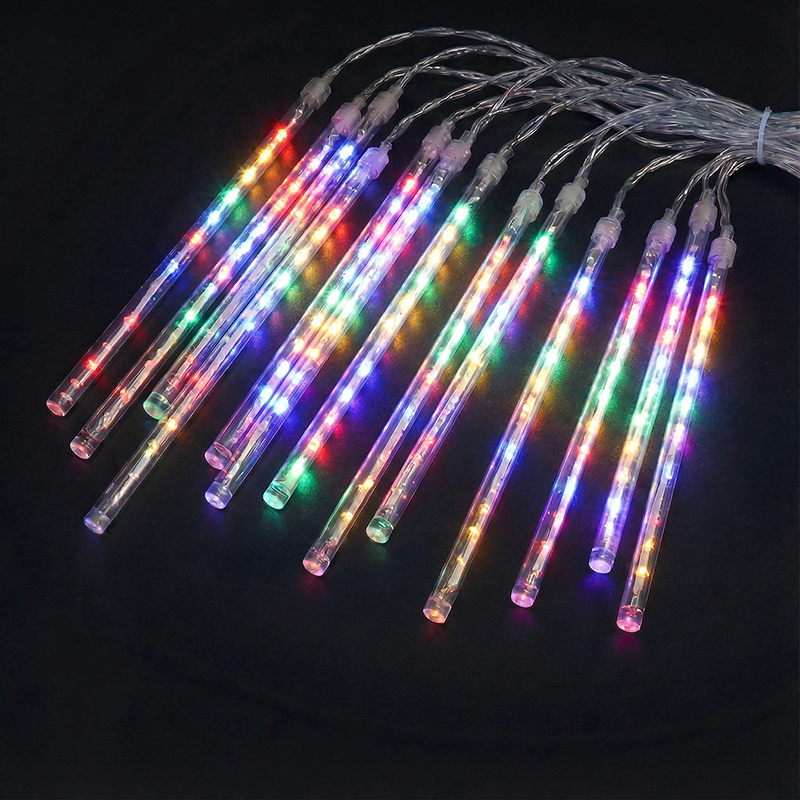 M.TK Guirlande Lumineuse Pluie de Météores avec 15 Tubes 720 LED Gouttes de Pluie Étanches Effet Chute de Neige pour Sapin de Noël (Blanc Chaud)
