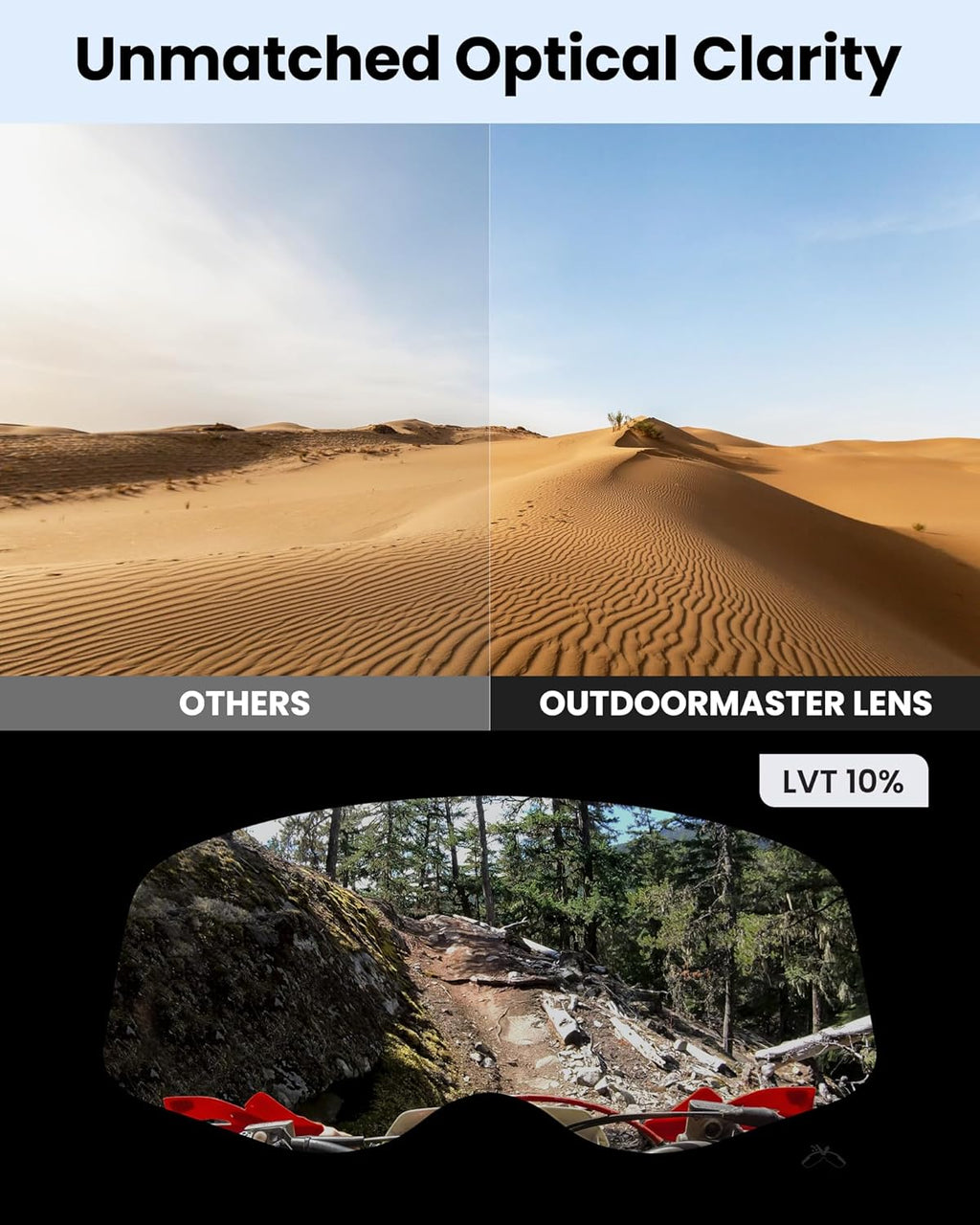 OutdoorMaster Mustang Lunettes OTG pour moto cross, pour hommes, femmes et adolescents, monture rouge, lentilles grises avec finition argent