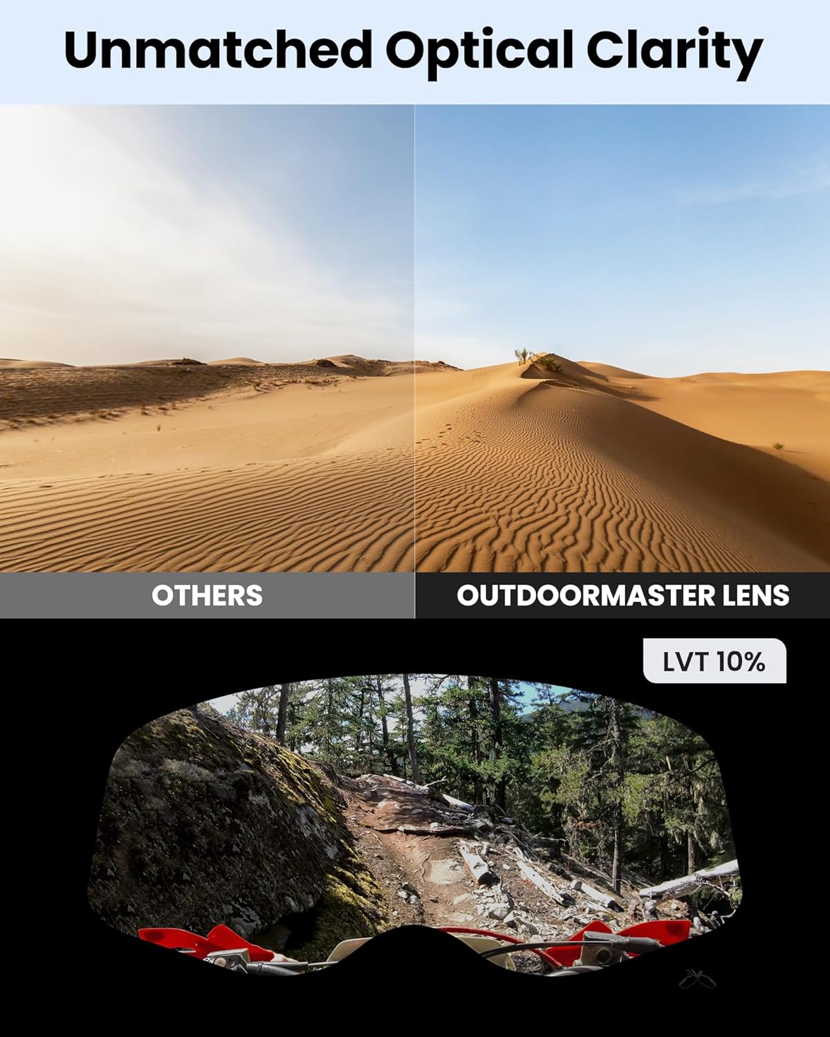 OutdoorMaster Mustang Lunettes OTG pour moto cross, pour hommes, femmes et adolescents, monture rouge, lentilles grises avec finition argent