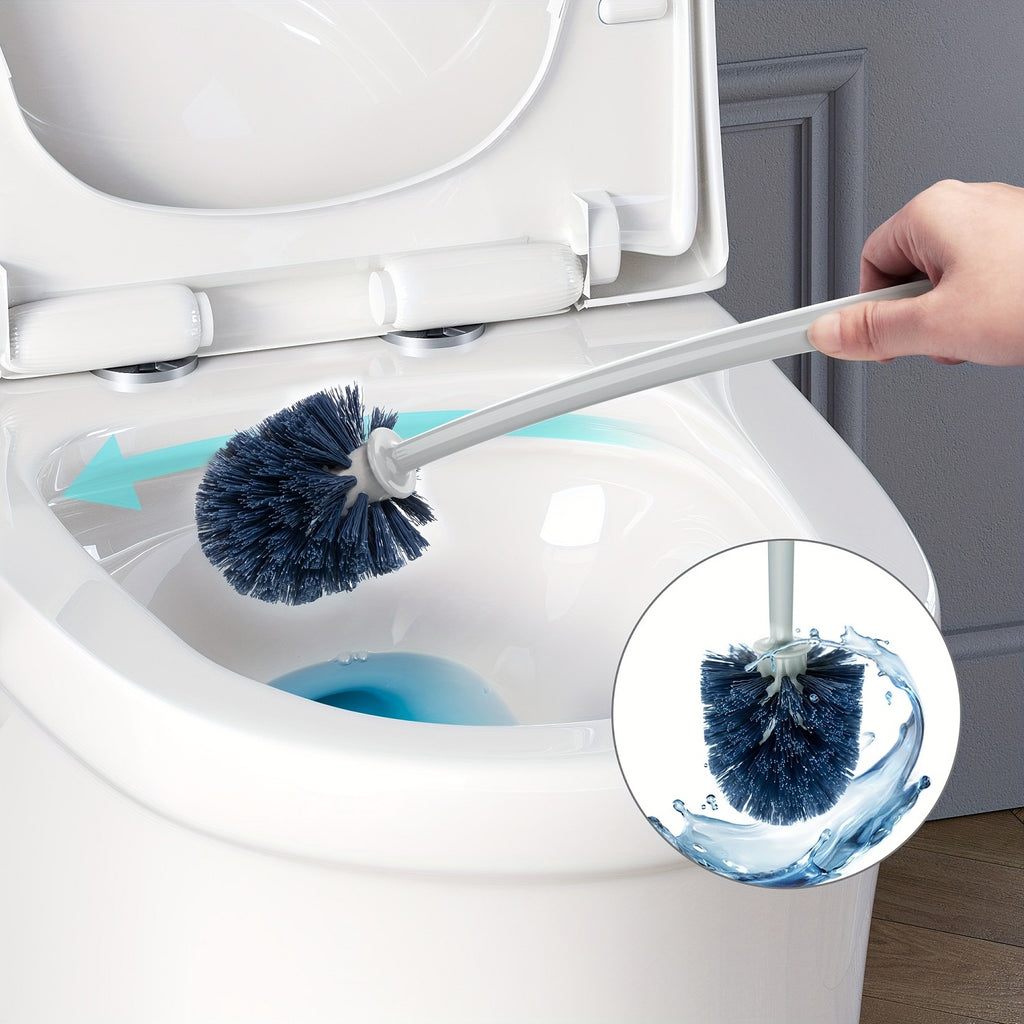 emmama Brosse WC avec support pour salle de bain, gris, 1 pièce