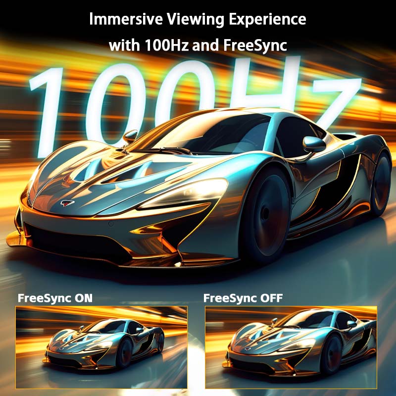 Gawfolk Moniteur incurvé 24,5 pouces 1K Full HD, Taux de rafraîchissement 100 Hz, Temps de réponse 1 ms (MPRT), Courbure 3000R, Haut-parleurs intégrés, AMD FreeSync