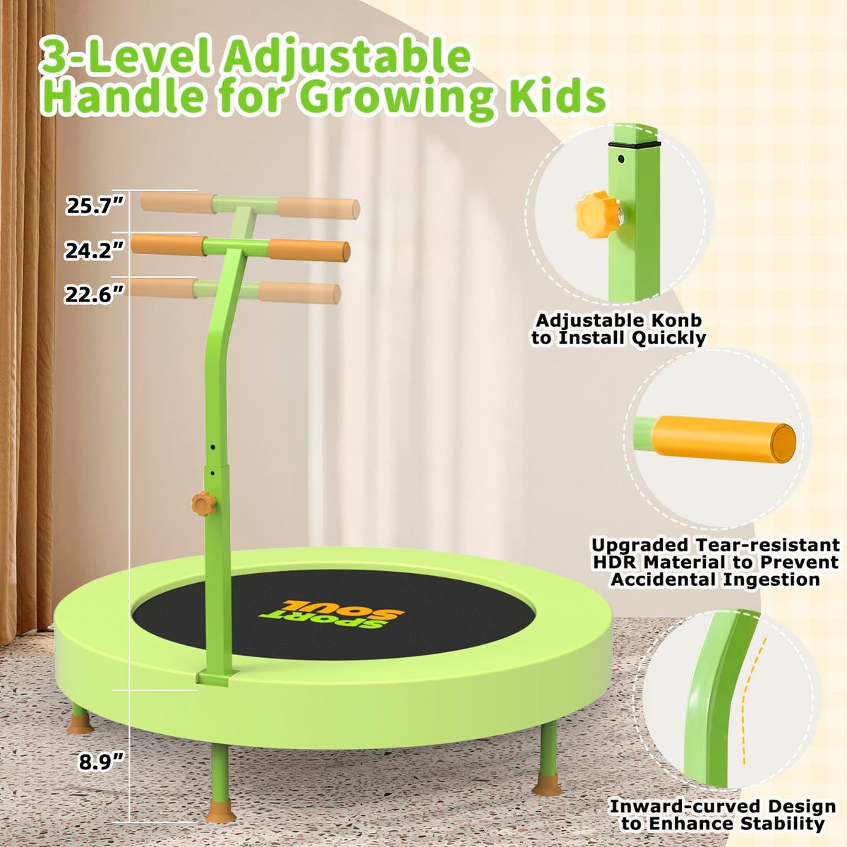 SPORTSOUL Mini trampoline pour enfants