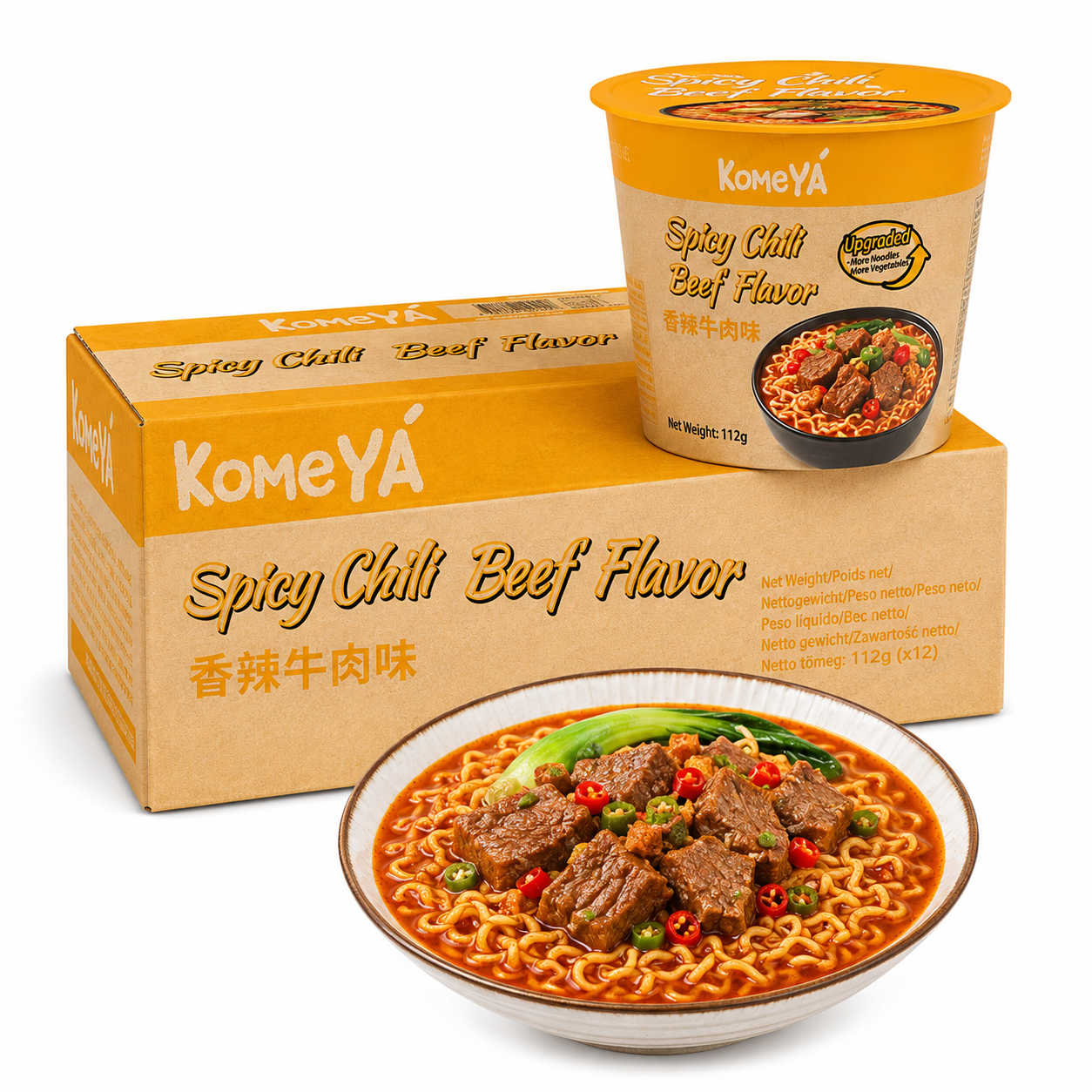 KOMEYA Nouilles épicées saveur bœuf 112 g*12