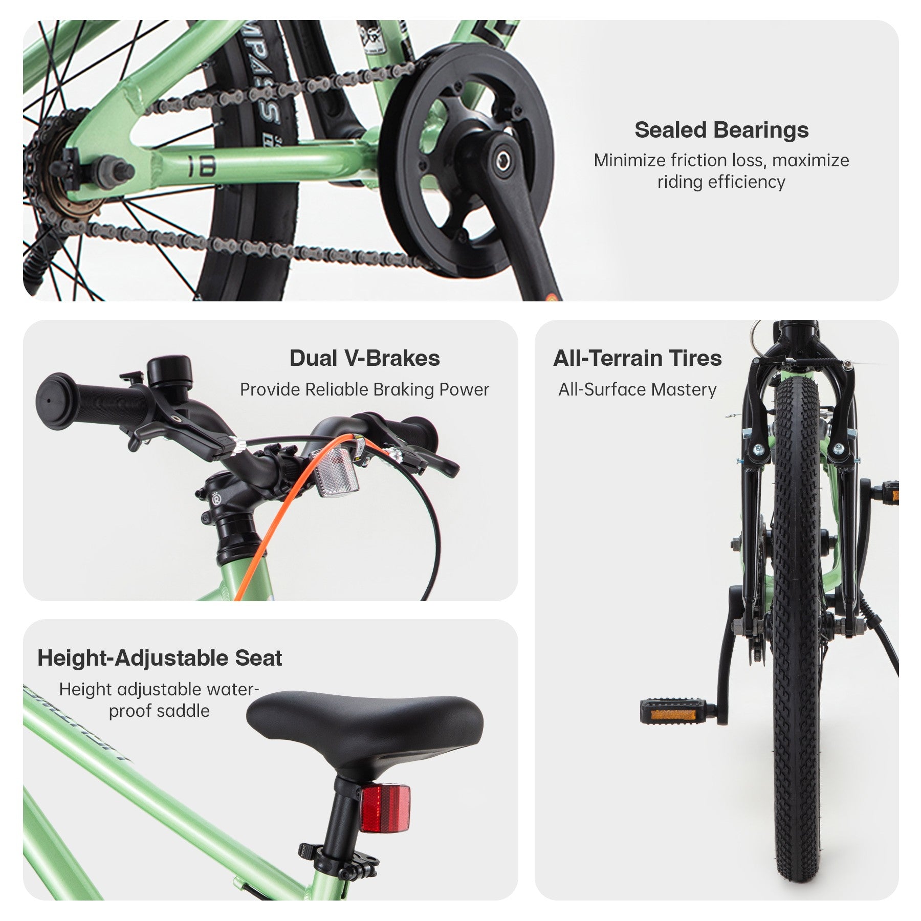 RoyalBaby+ Vélo pour enfants+ Aluminium Freestyle PRO+ 18 pouces Vert, Poids net 6,9 kg