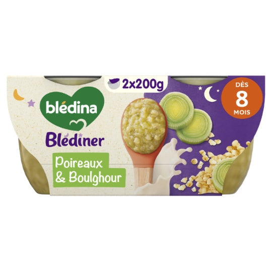 BLEDINA Fondue de Poireaux et Boulghour dès 8 mois 2x200g