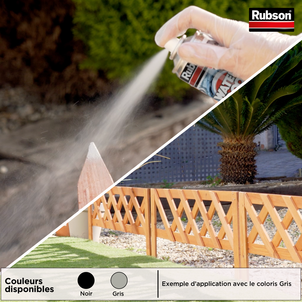 Henkel Rubson Revêtement Waterproof en Spray Anti-Fuites Noir (aérosol 300 ml), pour colmater fuites et fissures, caoutchouc liquide pour réparations, séchage rapide