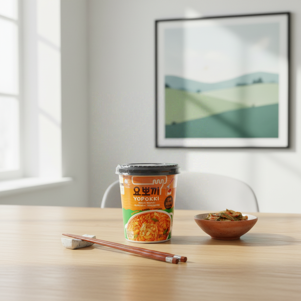Yopokki Topokki et Nouilles Ramen en Bol, Saveur Kimchi, 145 g