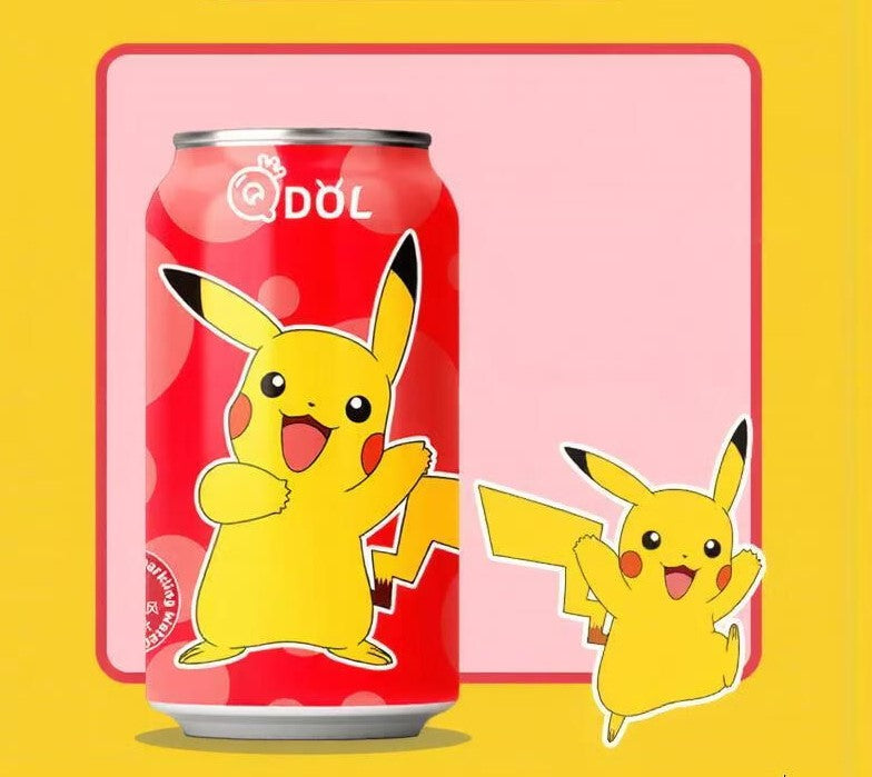 QDOL Eau pétillante Pokémon saveur fraise 330 ml x 24