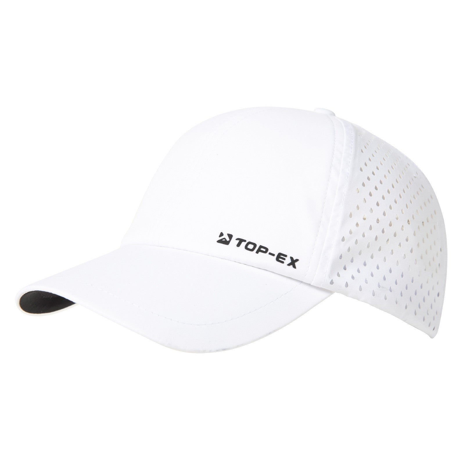 TOP-EX Casquettes de baseball non structurées pour course, maille respirante, séchage rapide, bandeau anti-transpiration rafraîchissant, M/L, Blanc